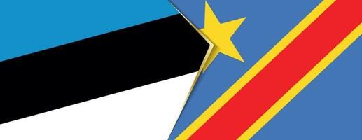 Estonia y República Democrática del Congo banderas, dos vector banderas