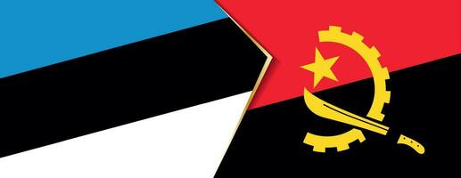 Estonia and Angola flags, two vector flags.