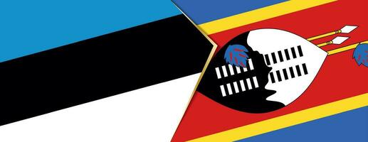 Estonia and Swaziland flags, two vector flags.