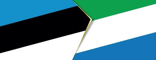 Estonia and Sierra Leone flags, two vector flags.