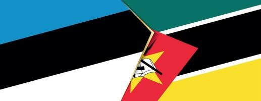 Estonia and Mozambique flags, two vector flags.