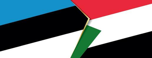 Estonia and Sudan flags, two vector flags.