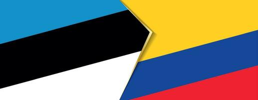 Estonia and Colombia flags, two vector flags.