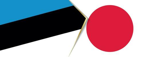 Estonia and Japan flags, two vector flags.