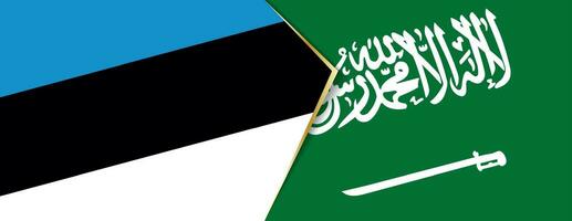 Estonia and Saudi Arabia flags, two vector flags.