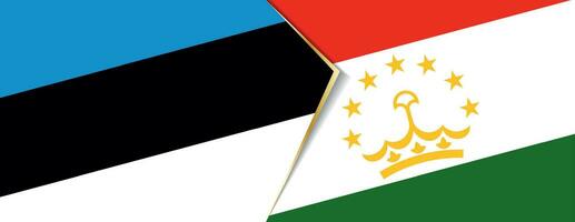 Estonia and Tajikistan flags, two vector flags.