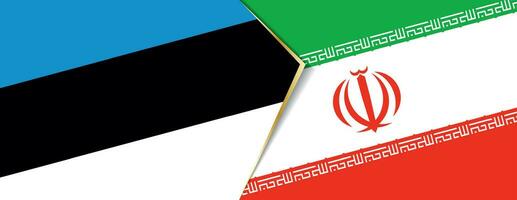 Estonia and Iran flags, two vector flags.