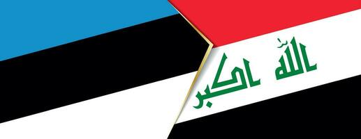 Estonia and Iraq flags, two vector flags.