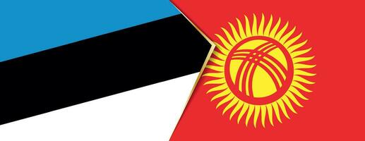 Estonia and Kyrgyzstan flags, two vector flags.