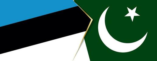 Estonia and Pakistan flags, two vector flags.