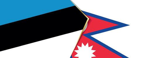 Estonia and Nepal flags, two vector flags.