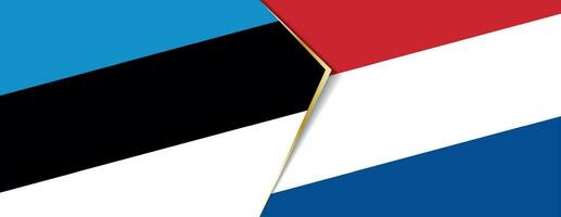 Estonia and Netherlands flags, two vector flags.