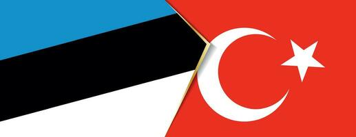 Estonia and Turkey flags, two vector flags.