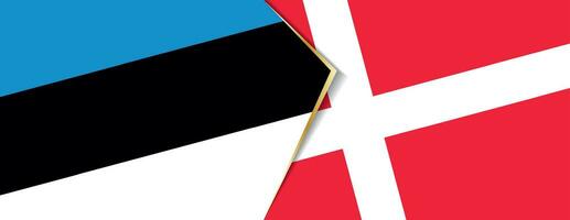 Estonia and Denmark flags, two vector flags.