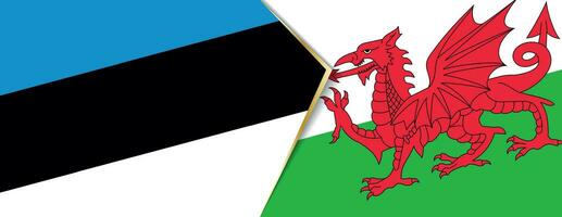 Estonia and Wales flags, two vector flags.