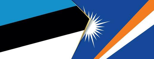 Estonia and Marshall Islands flags, two vector flags.