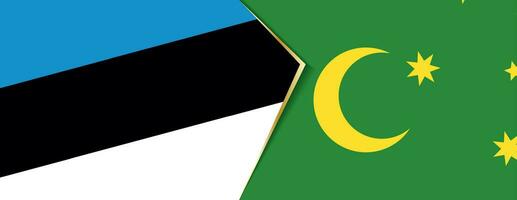 Estonia and Cocos Islands flags, two vector flags.