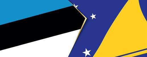 Estonia and Tokelau flags, two vector flags.