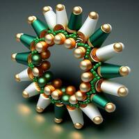 Realistic gold jewelleries on a simple background, Ai Generative photo