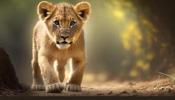 Cute animal on nature. photo