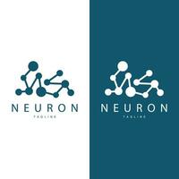 neurona logo, cel adn red vector, y partícula tecnología, sencillo ilustración modelo diseño vector