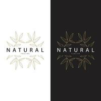 Minimalist Feminine Botanical Flower Beauty Line Plant Logo, Design Vector illustration