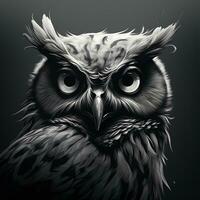 retro owl head illustration photo