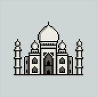 Pixel art illustration Taj Mahal. Pixelated Taj Mahal. Taj Mahal India Bharat landmark icon pixelated for the pixel art game and icon for website and video game. old school retro. vector