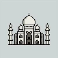 Pixel art illustration Taj Mahal. Pixelated Taj Mahal. Taj Mahal India Bharat landmark icon pixelated for the pixel art game and icon for website and video game. old school retro. vector