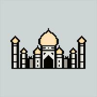 Pixel art illustration Taj Mahal. Pixelated Taj Mahal. Taj Mahal India Bharat landmark icon pixelated for the pixel art game and icon for website and video game. old school retro. vector