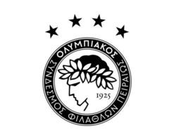 Olympiacos Club Logo Symbol Black Greece League Football Abstract Design Vector Illustration