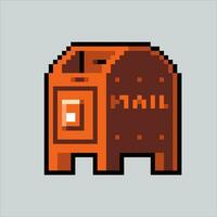 Pixel art illustration mailbox. Pixelated mailbox. mail box letter office icon pixelated for the pixel art game and icon for website and video game. old school retro. vector