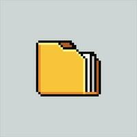 Pixel art illustration Folder Icon. Pixelated Folder. Folder office icon landmark icon pixelated for the pixel art game and icon for website and video game. old school retro. vector