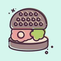 icono hamburguesa. relacionado a desayuno símbolo. mbe estilo. sencillo diseño editable. sencillo ilustración vector