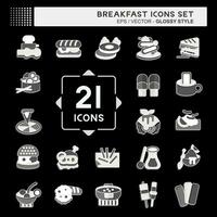 Icon Set Breakfast. related to Food, Diner symbol. glossy style. simple design editable. simple illustration vector