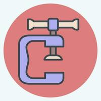 Icon Clamp. related to Welder Equipment symbol. color mate style. simple design editable. simple illustration vector