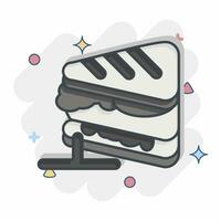 Icon Sandwich. related to Breakfast symbol. comic style. simple design editable. simple illustration vector