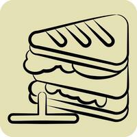 Icon Sandwich. related to Breakfast symbol. hand drawn style. simple design editable. simple illustration vector