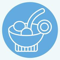 Icon Cocktail Soup. related to Breakfast symbol. blue eyes style. simple design editable. simple illustration vector