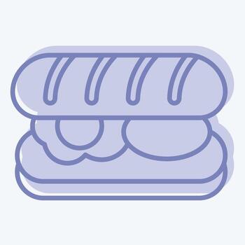 Icon Submarine Roll. related to Breakfast symbol. two tone style. simple design editable. simple illustration vector