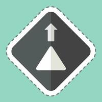 Sticker line cut Give Way. related to Road Sign symbol. simple design editable. simple illustration vector