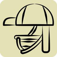 Icon Batting Helmet. related to Baseball symbol. hand drawn style. simple design editable. simple illustration vector