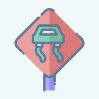 Icon Slippery. related to Road Sign symbol. doodle style. simple design editable. simple illustration vector