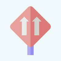 Icon One Way Traffic. related to Road Sign symbol. flat style. simple design editable. simple illustration vector