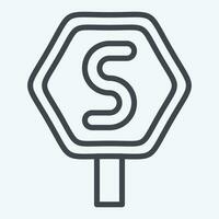 icono detener. relacionado a la carretera firmar símbolo. línea estilo. sencillo diseño editable. sencillo ilustración vector