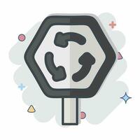 Icon Roundabout. related to Road Sign symbol. comic style. simple design editable. simple illustration vector