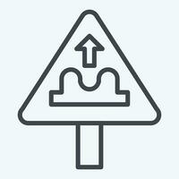 Icon Uneven Road. related to Road Sign symbol. line style. simple design editable. simple illustration vector