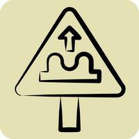 Icon Uneven Road. related to Road Sign symbol. hand drawn style. simple design editable. simple illustration vector