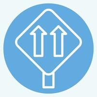 Icon One Way Traffic. related to Road Sign symbol. blue eyes style. simple design editable. simple illustration vector