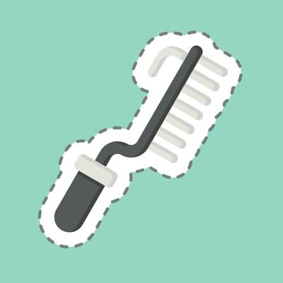 Sticker line cut Brush. related to Welder Equipment symbol. simple design editable. simple illustration